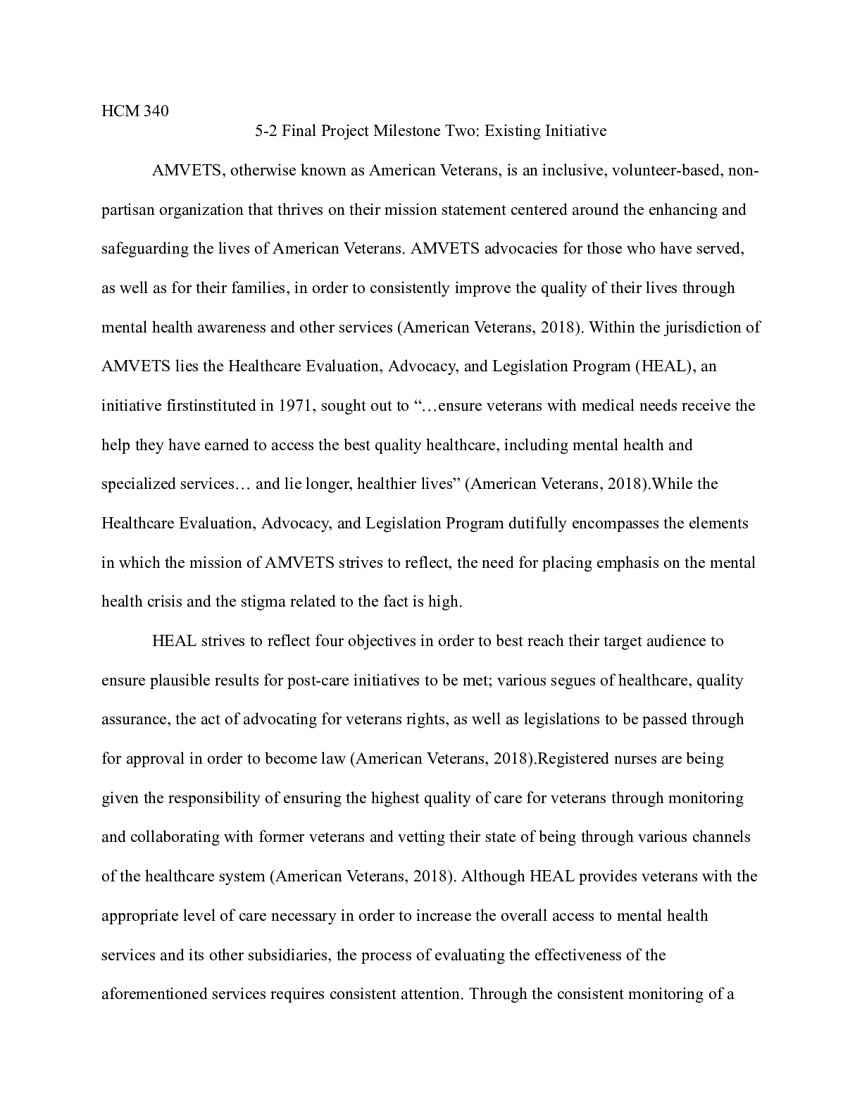 Preview image for HCM 340 Final Project Milestone Two.docx (1)  HCM 340  5-2 Final Project Milestone Two: Ex